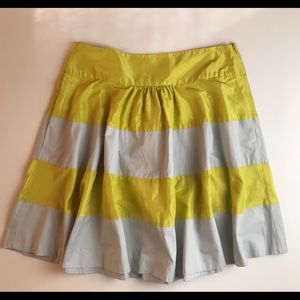 J. Crew A-line Yellow and Gray Skirt. Size 10